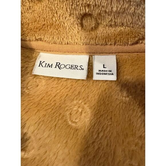 Kim Rogers Women's Large Gold Polka Dot Velour Zip Front Vest - Picture 6 of 7